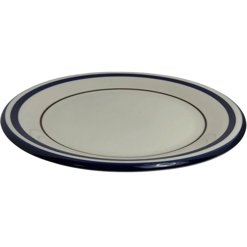 Platter and Bowl Saturn Blue 280 Made In‎ Japan Discontinued Two-Piece Blue Rim